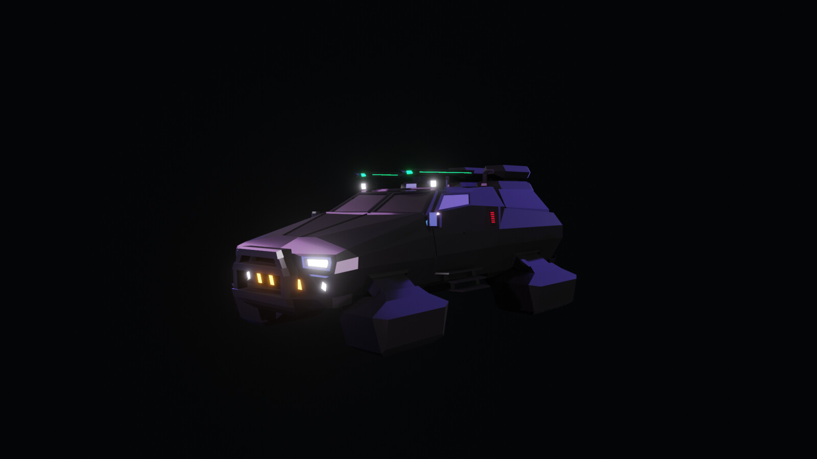 Rendered with custom lighting - Front and side view