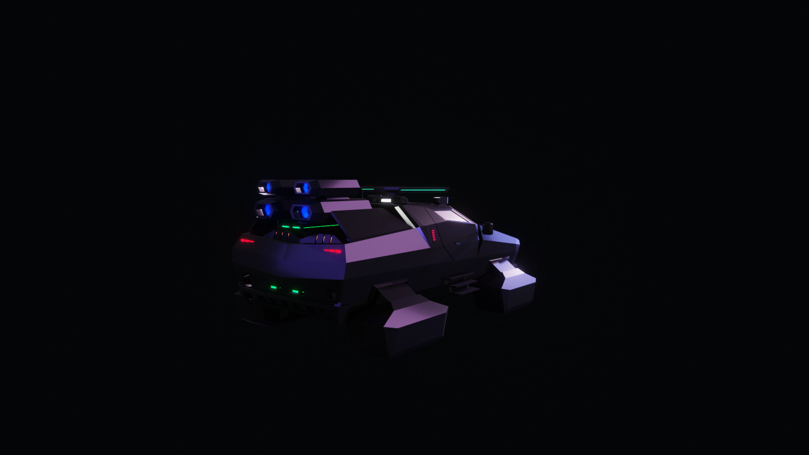 Rendered with custom lighting - Rear and side view