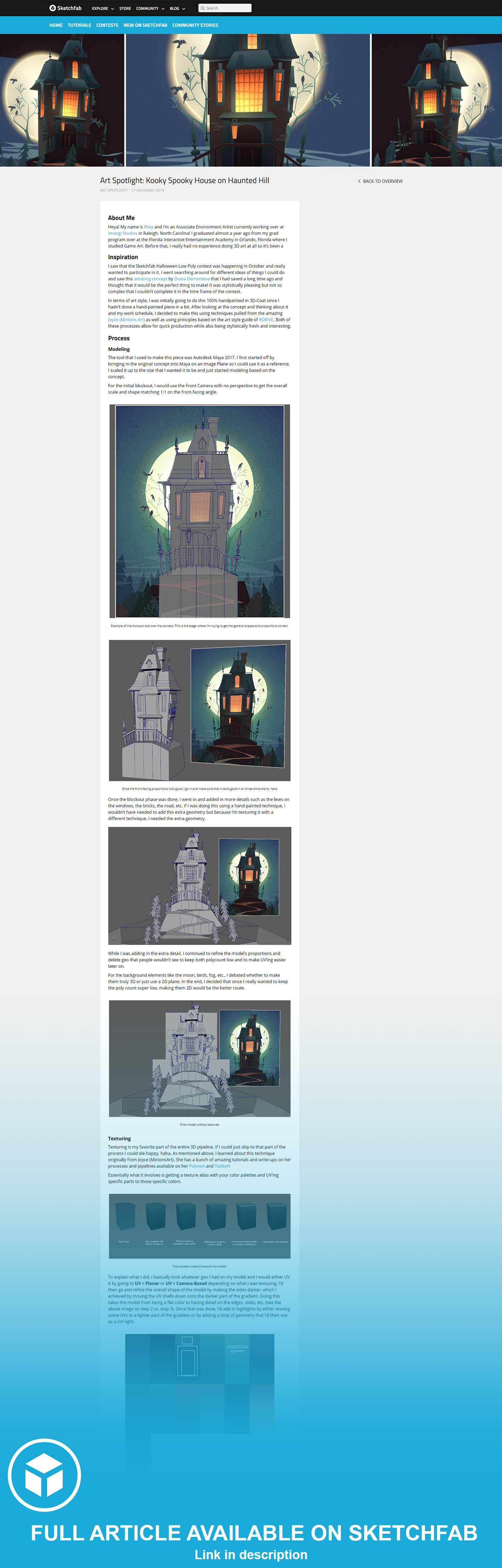 Artstation Sketchfab Art Spotlight Breakdown Spooky House On