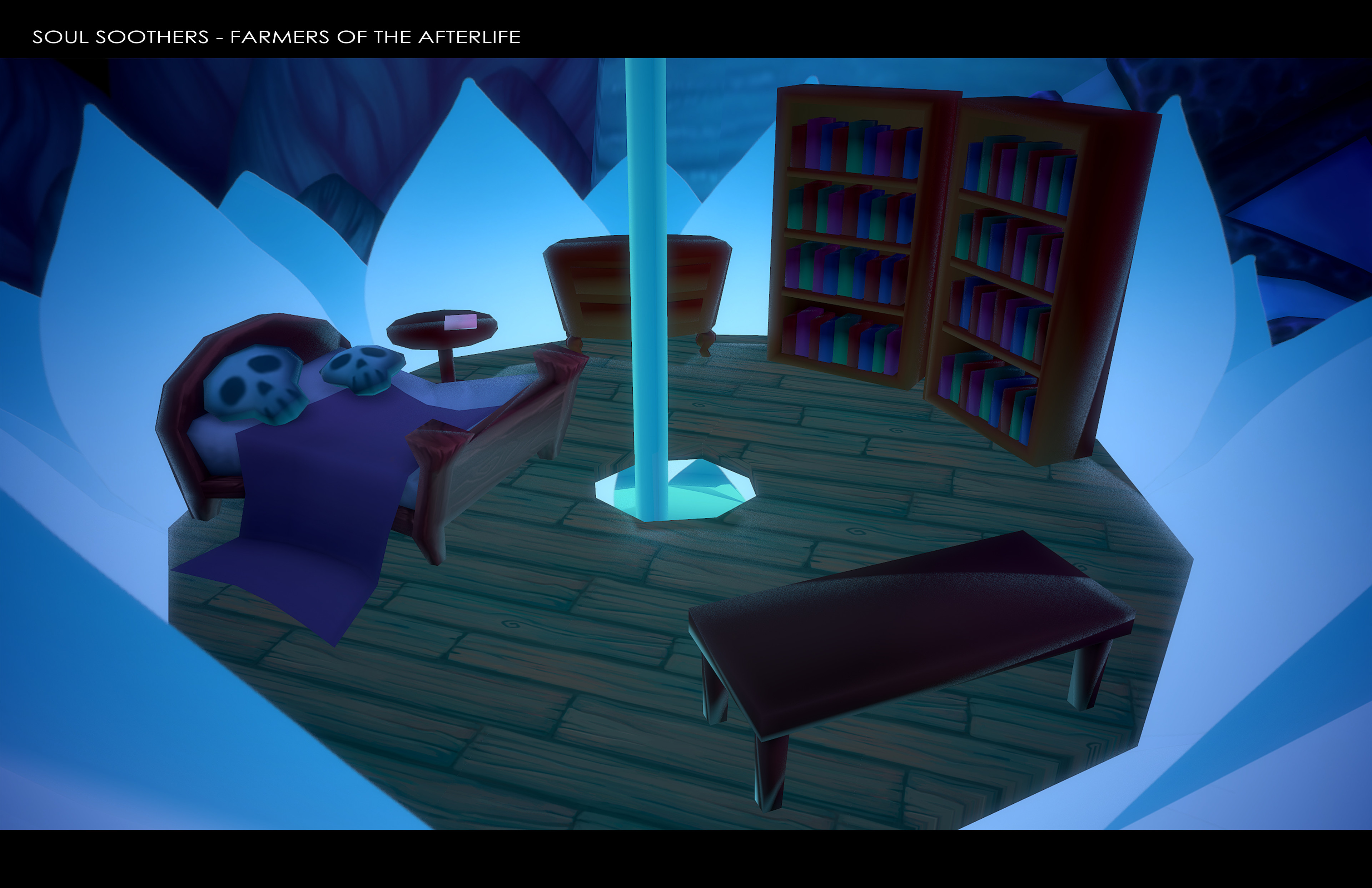 Interior space blocked out with simple textures as a placeholder; would love to take this to the same level of finish as the exterior in the future!