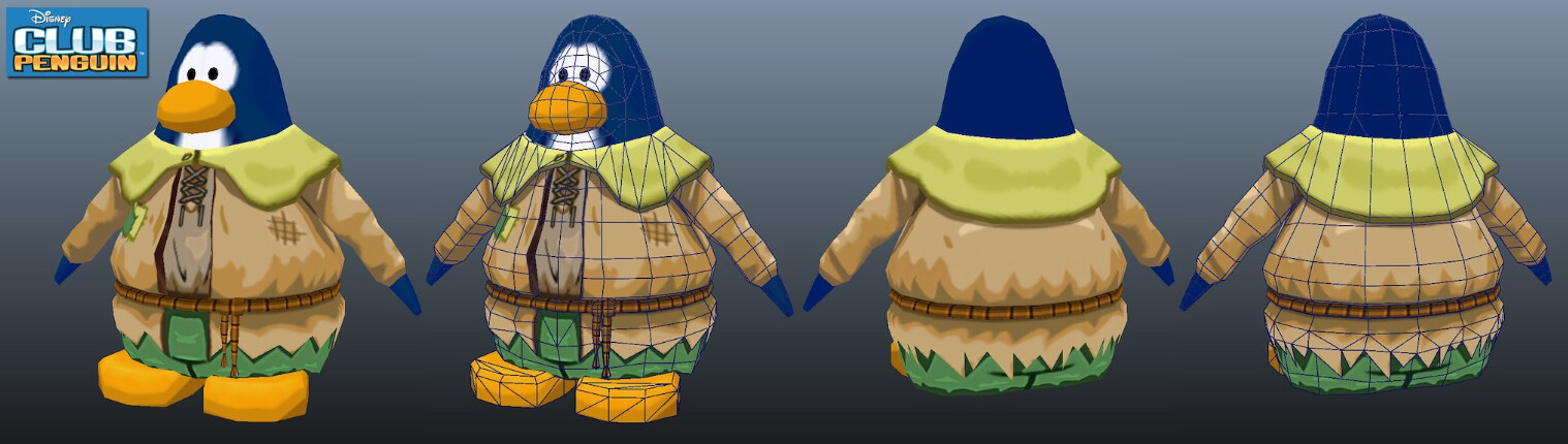 One of the costumes that I modeled and textured for Disney's Club Penguin. (Penguin model created by another artist)