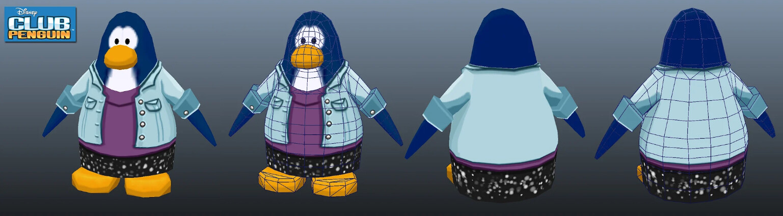 One of the costumes that I modeled and textured for Disney's Club Penguin. (Penguin model created by another artist)