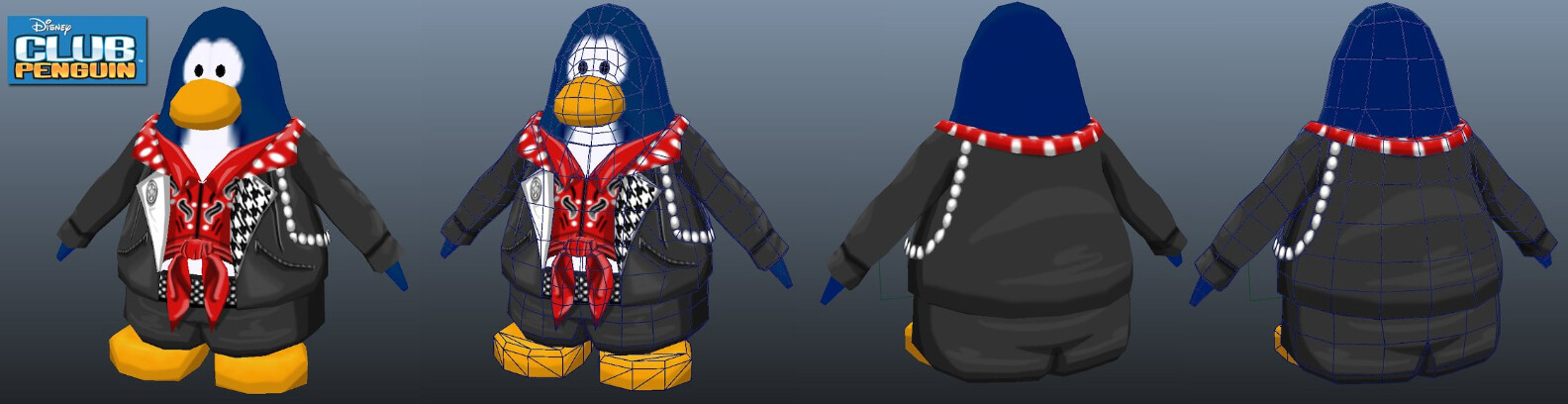 One of the costumes that I modeled and textured for Disney's Club Penguin. (Penguin model created by another artist)