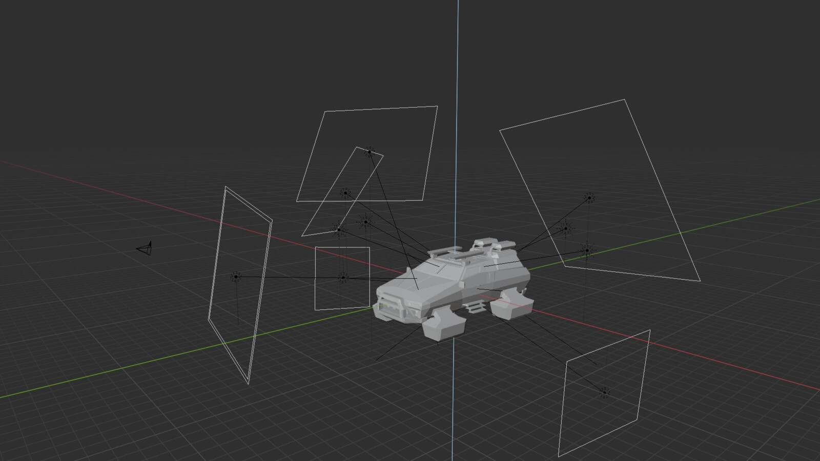 Blender Solid mode with light panels 