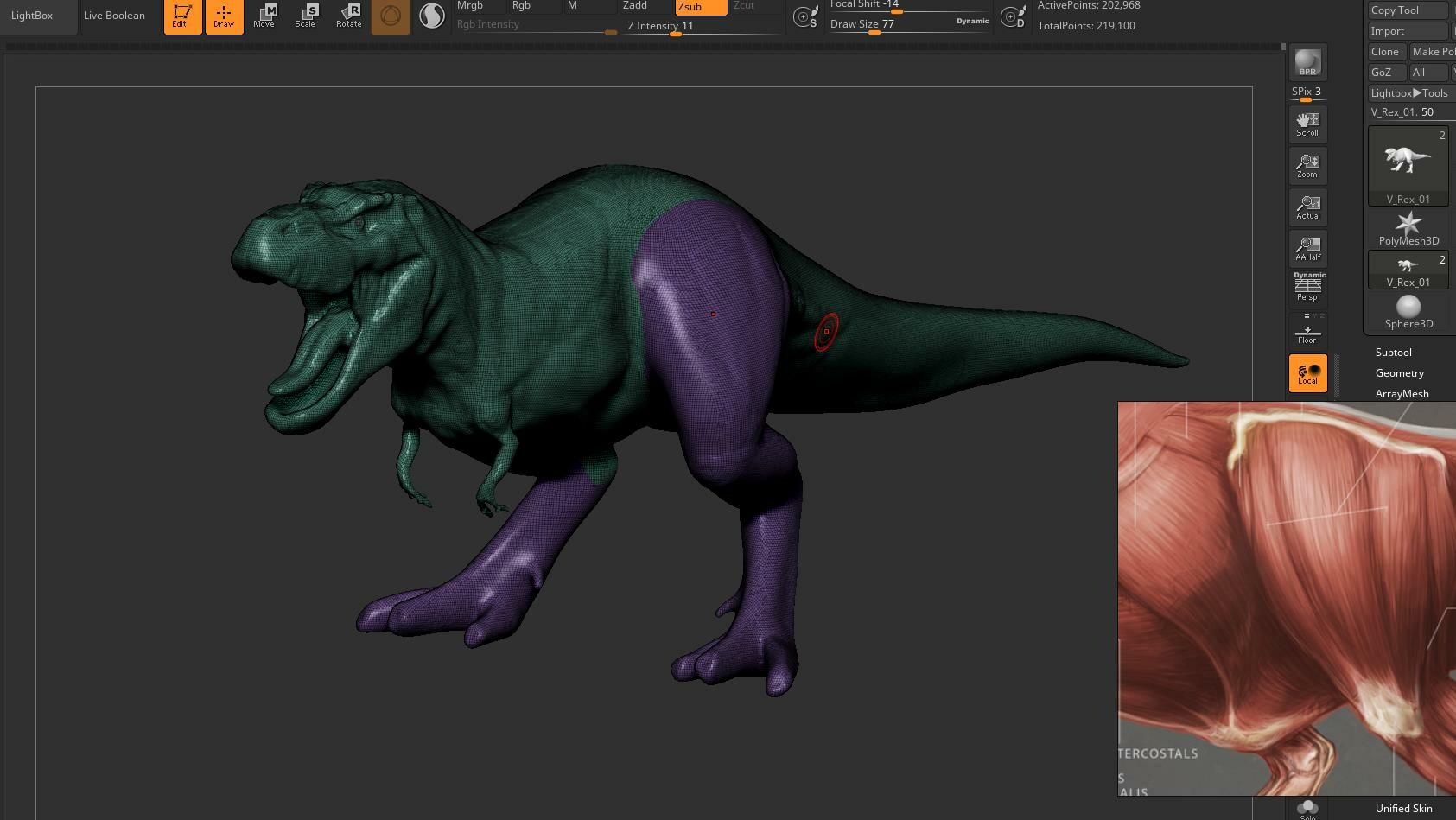 Detalhando um V-Rex com alphas personalizados no ZBrush 