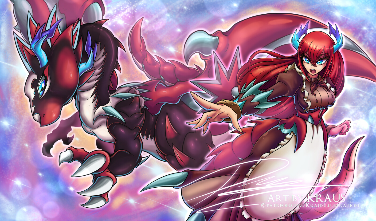 Kraus Arts Kitchen Dragonmaid Playmat Design