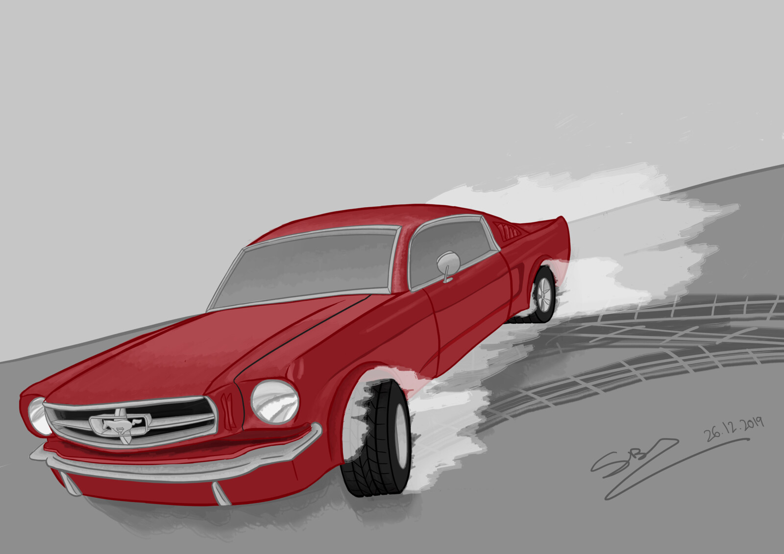artstation a drifting 1965 ford