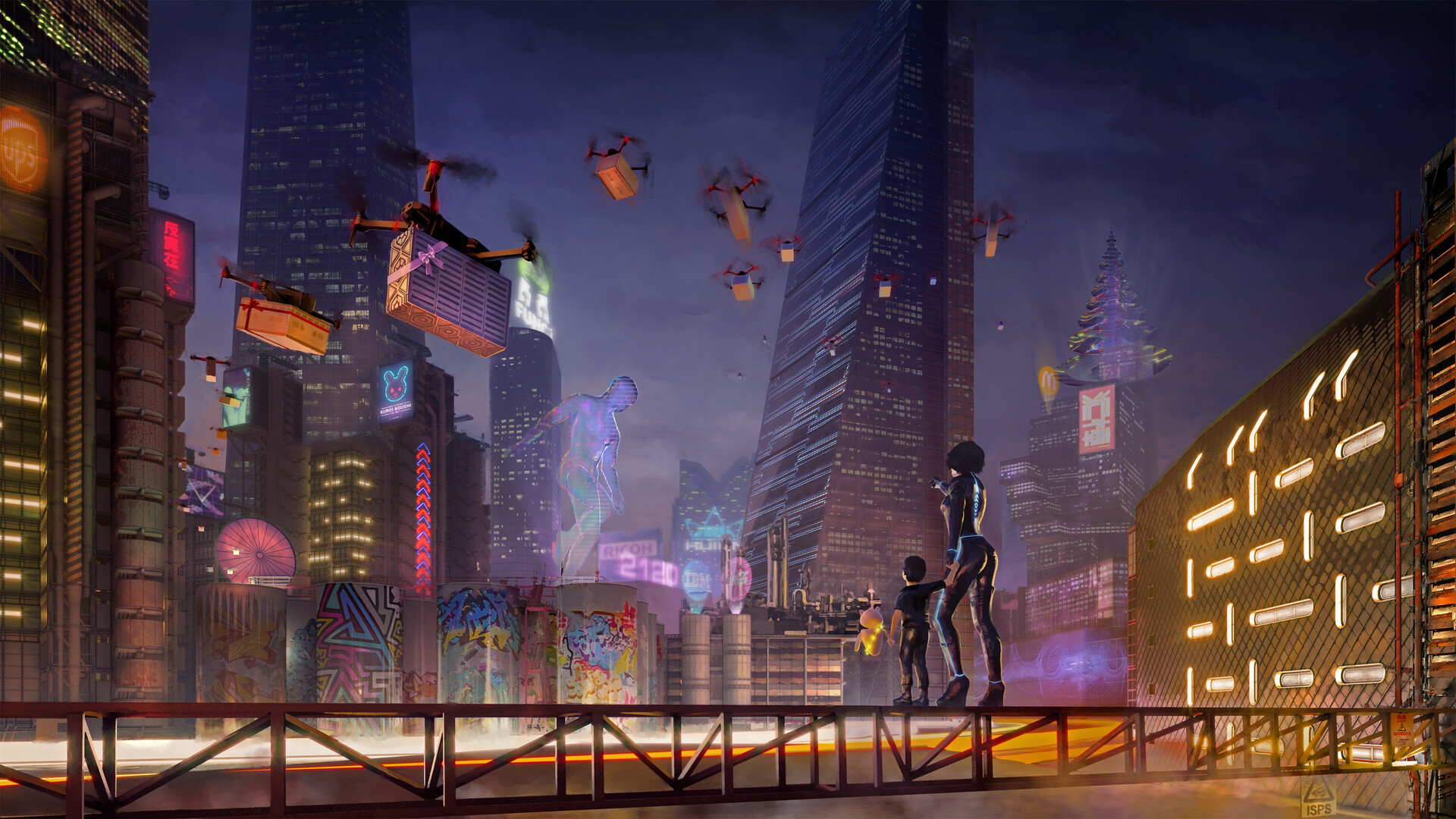 ArtStation Cyberpunk Christmas