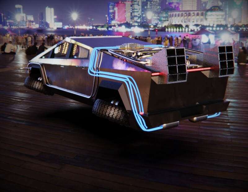 ArtStation - Tesla Cybertruck Back to the Future