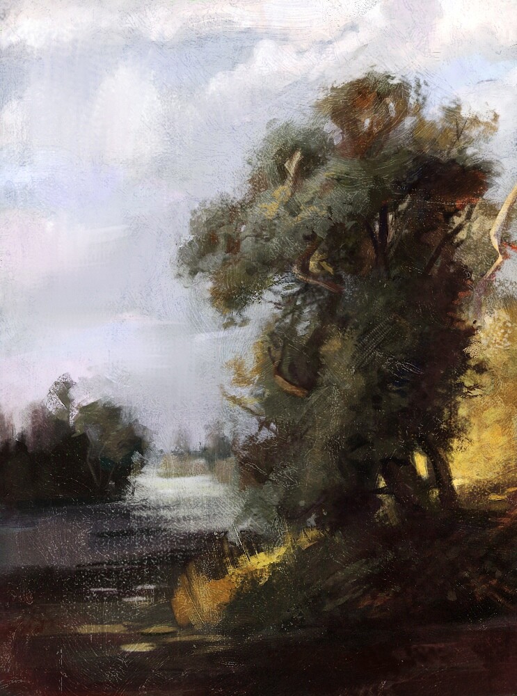 Study of Alexey Kondratyevich Savrasov painting. "Summer day. Willows on the banks of the river. "
1856.