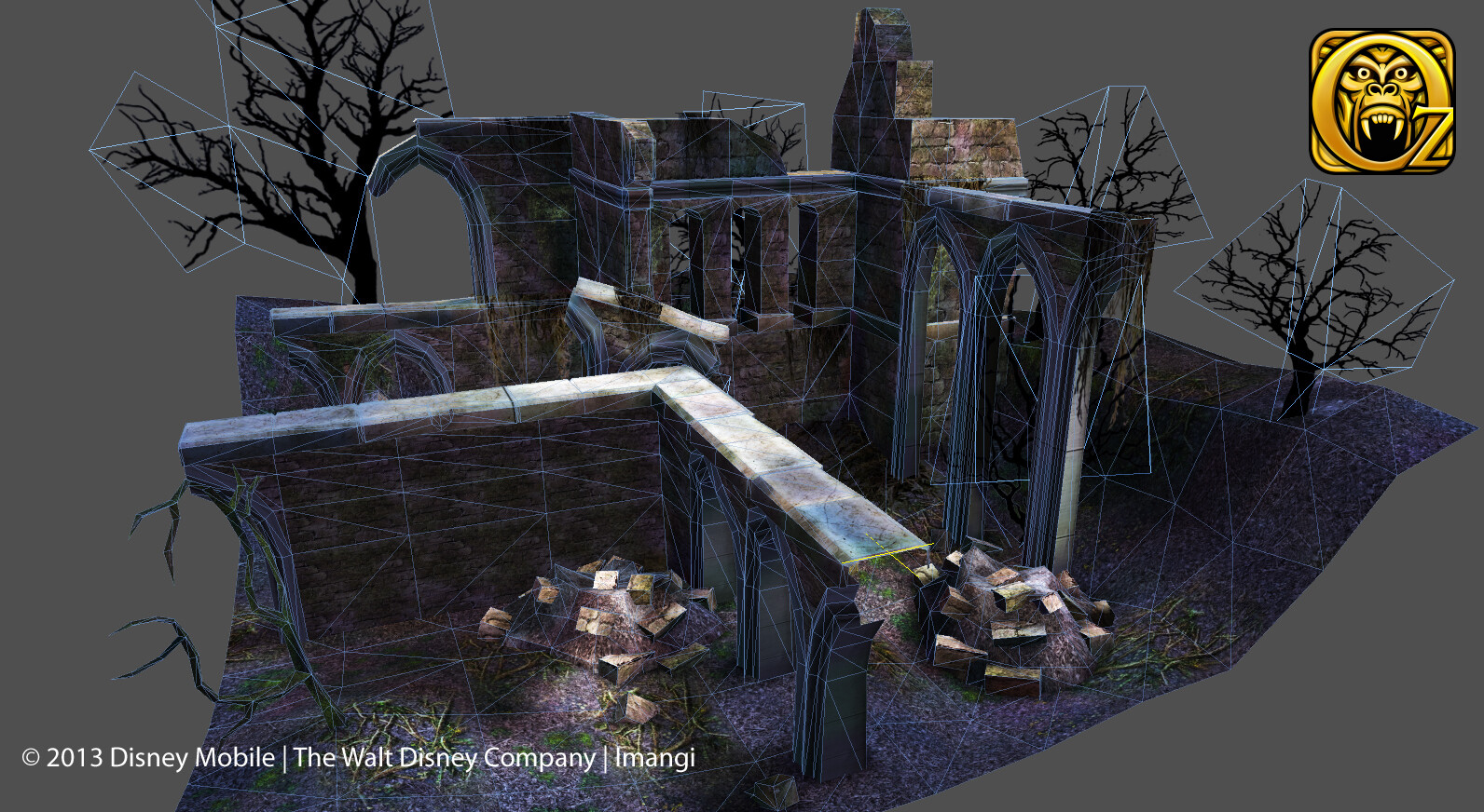 Environment modeled, textured and lighted for Disney's Temple Run Oz. © Disney 2013