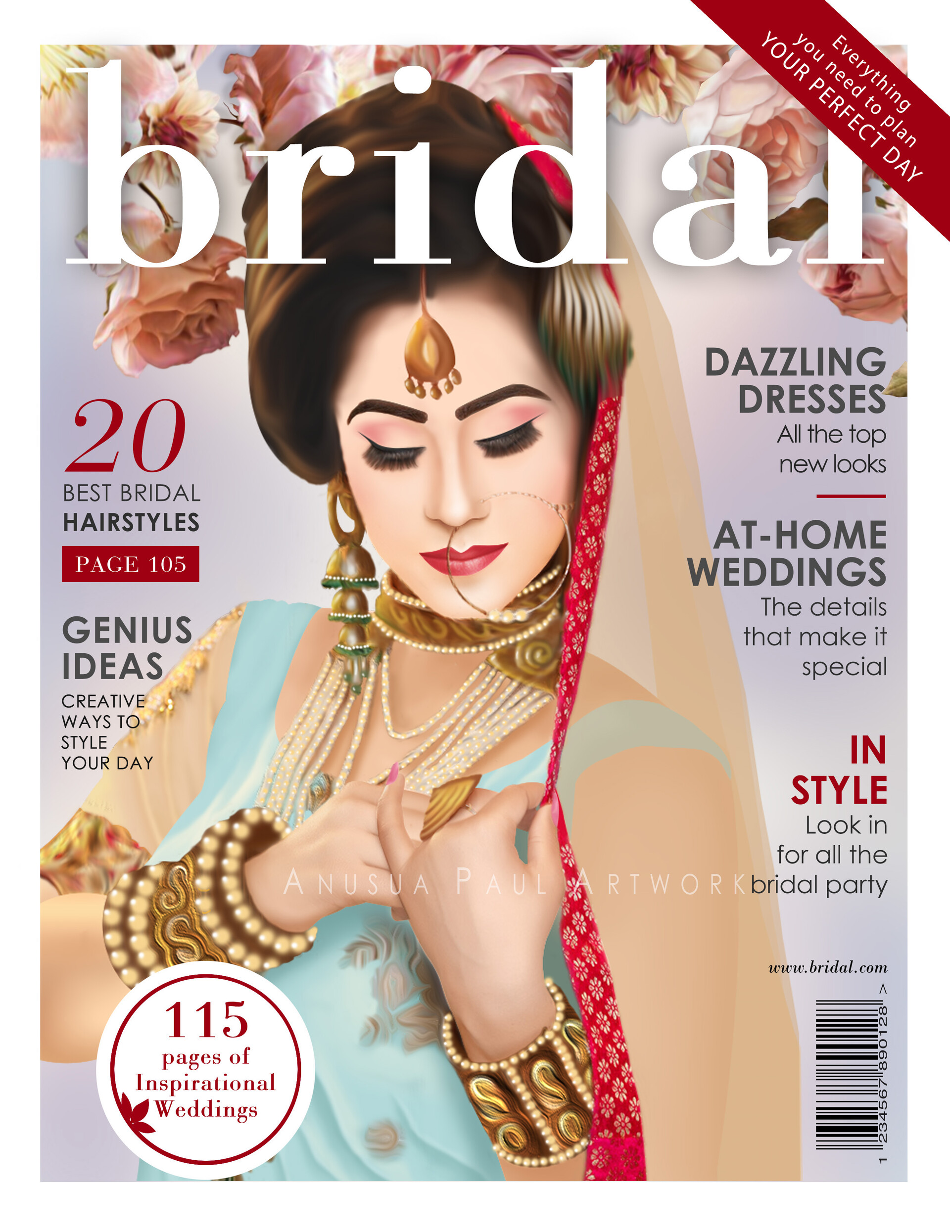ArtStation Digital Painting Bridal Magazine Cover Page
