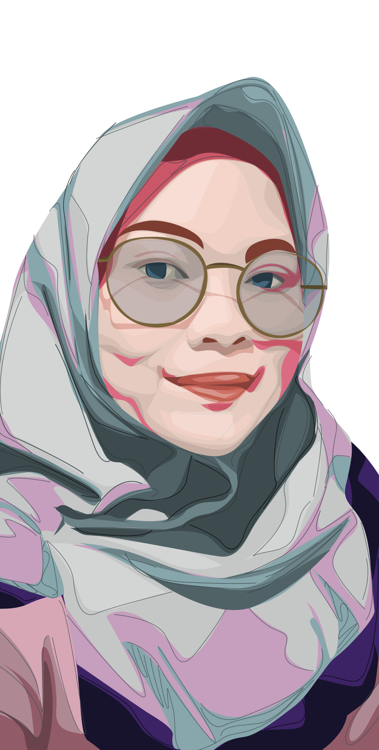 ArtStation Hijab lady in Vexel art