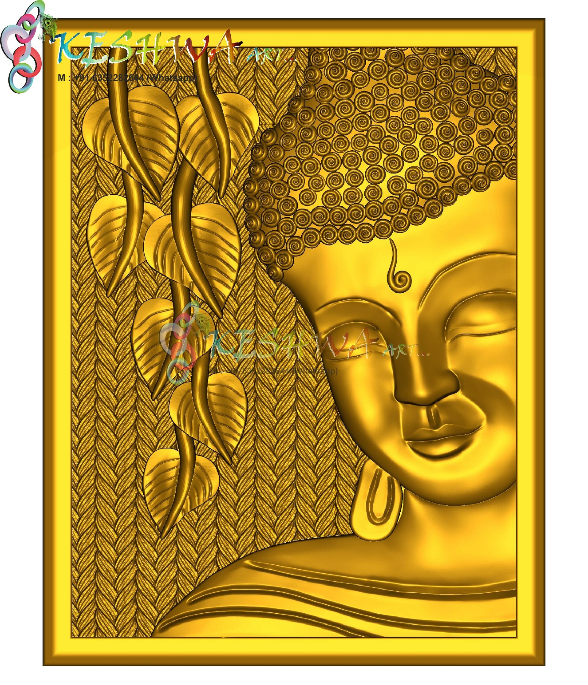 Artstation Buddha Mural Stone Keshwa Art