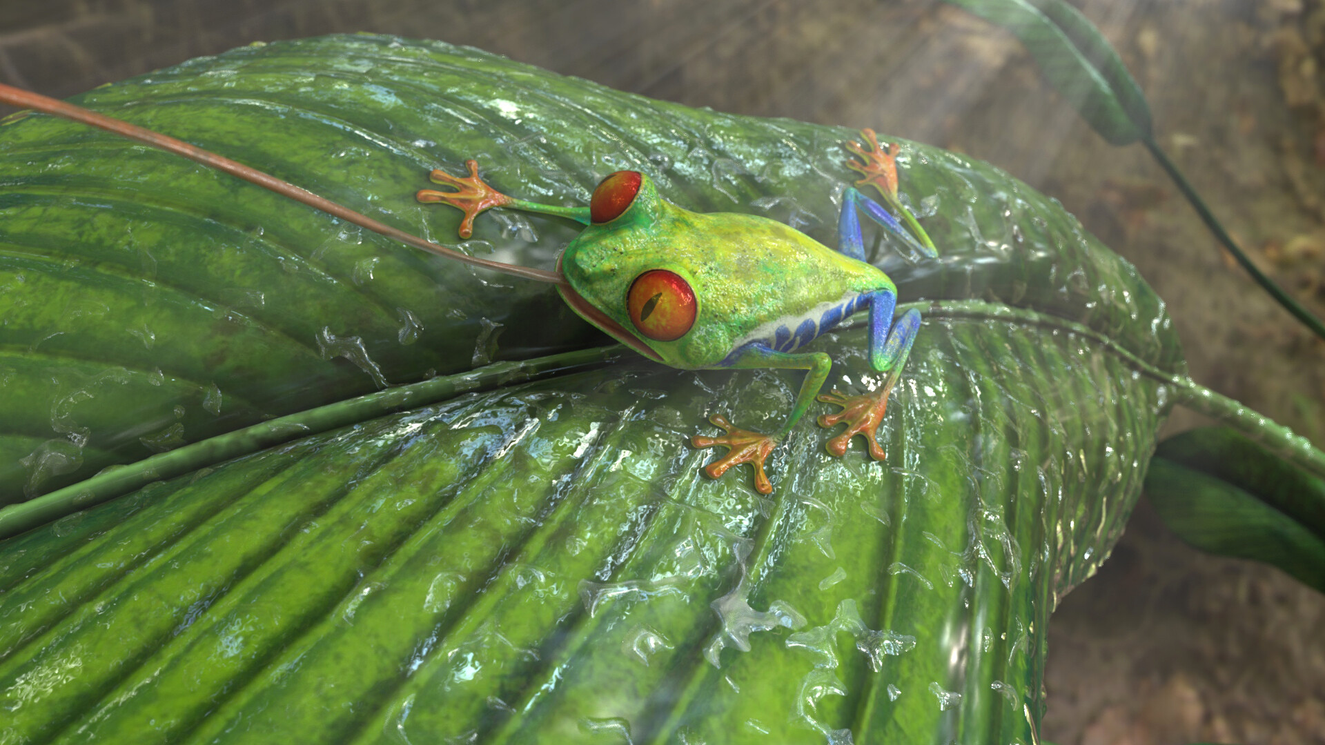 Artstation Green Tree Frog Dan Goldstein