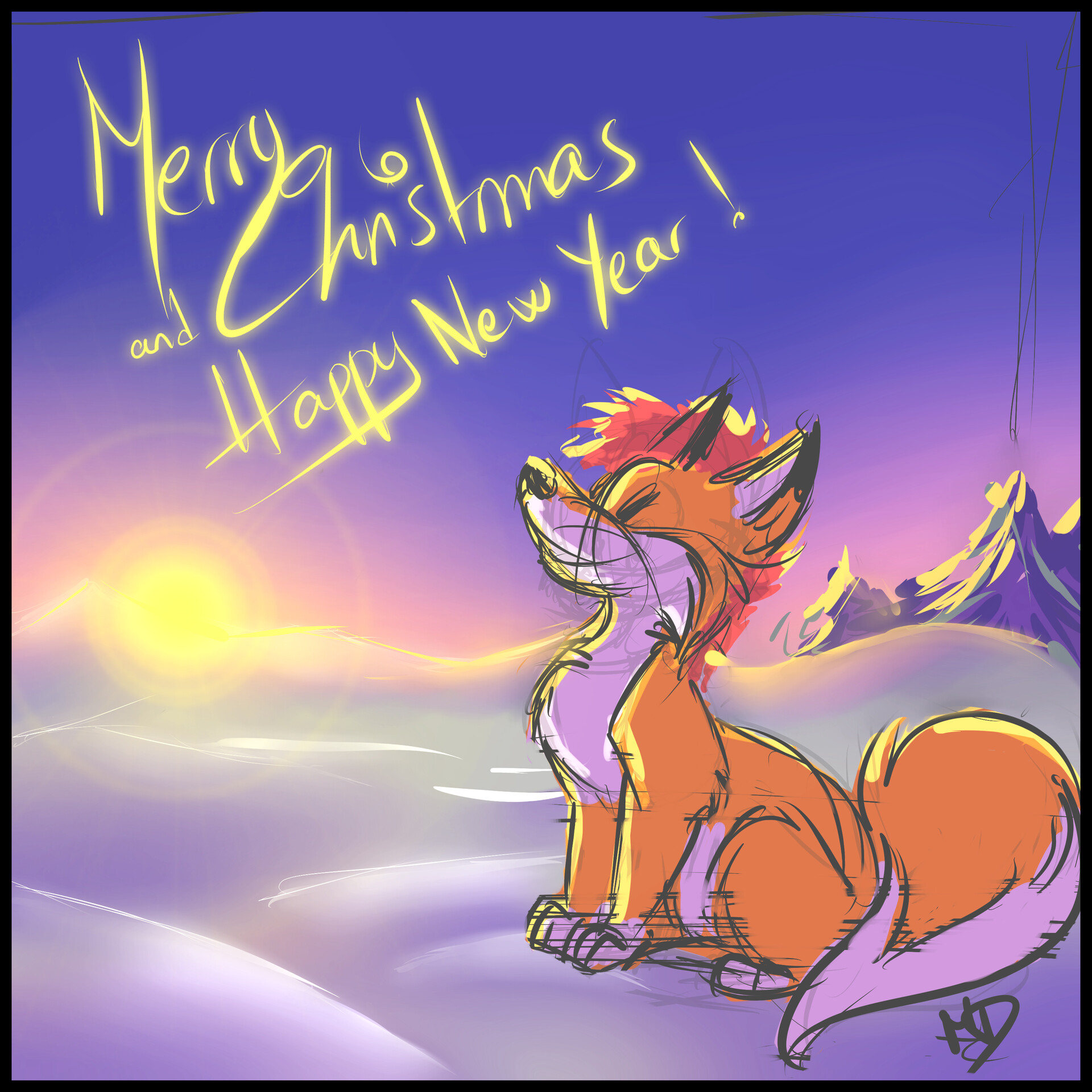 ArtStation - Greeting Card for Xmas & NewYear2020