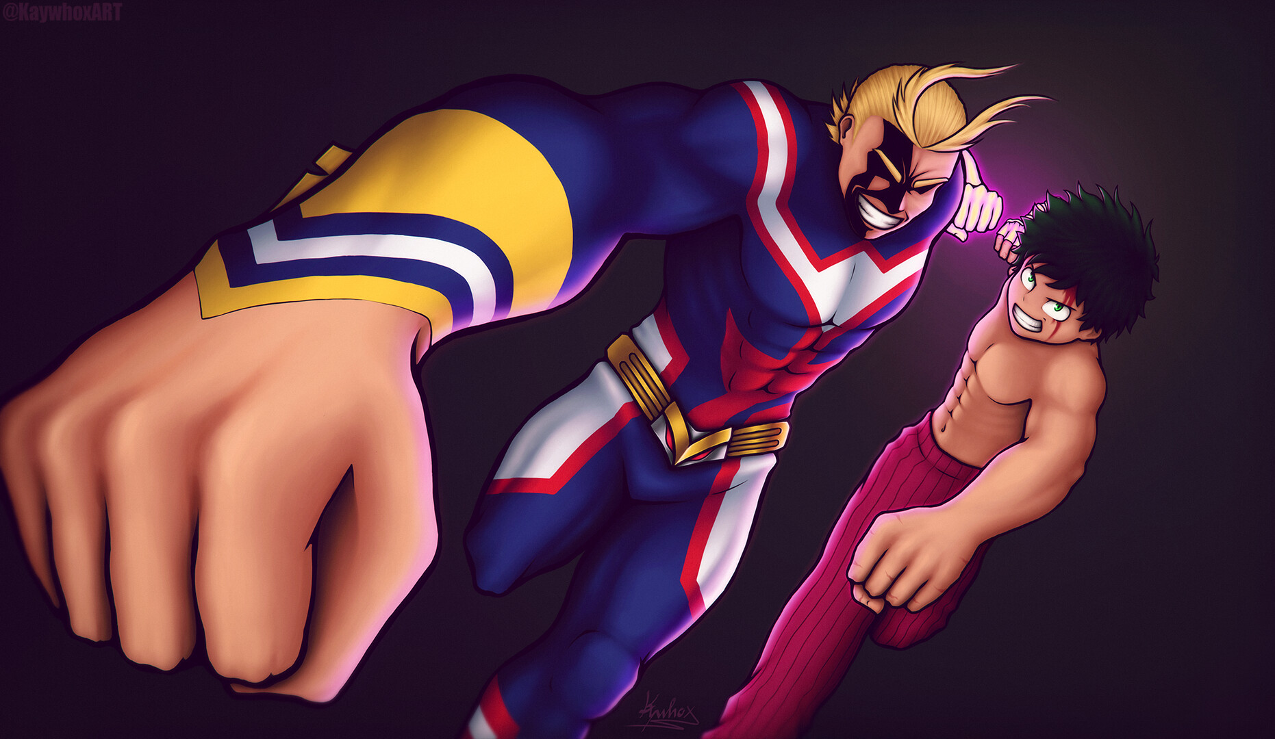 Artstation Allmight Deku Fanart Kay Whox