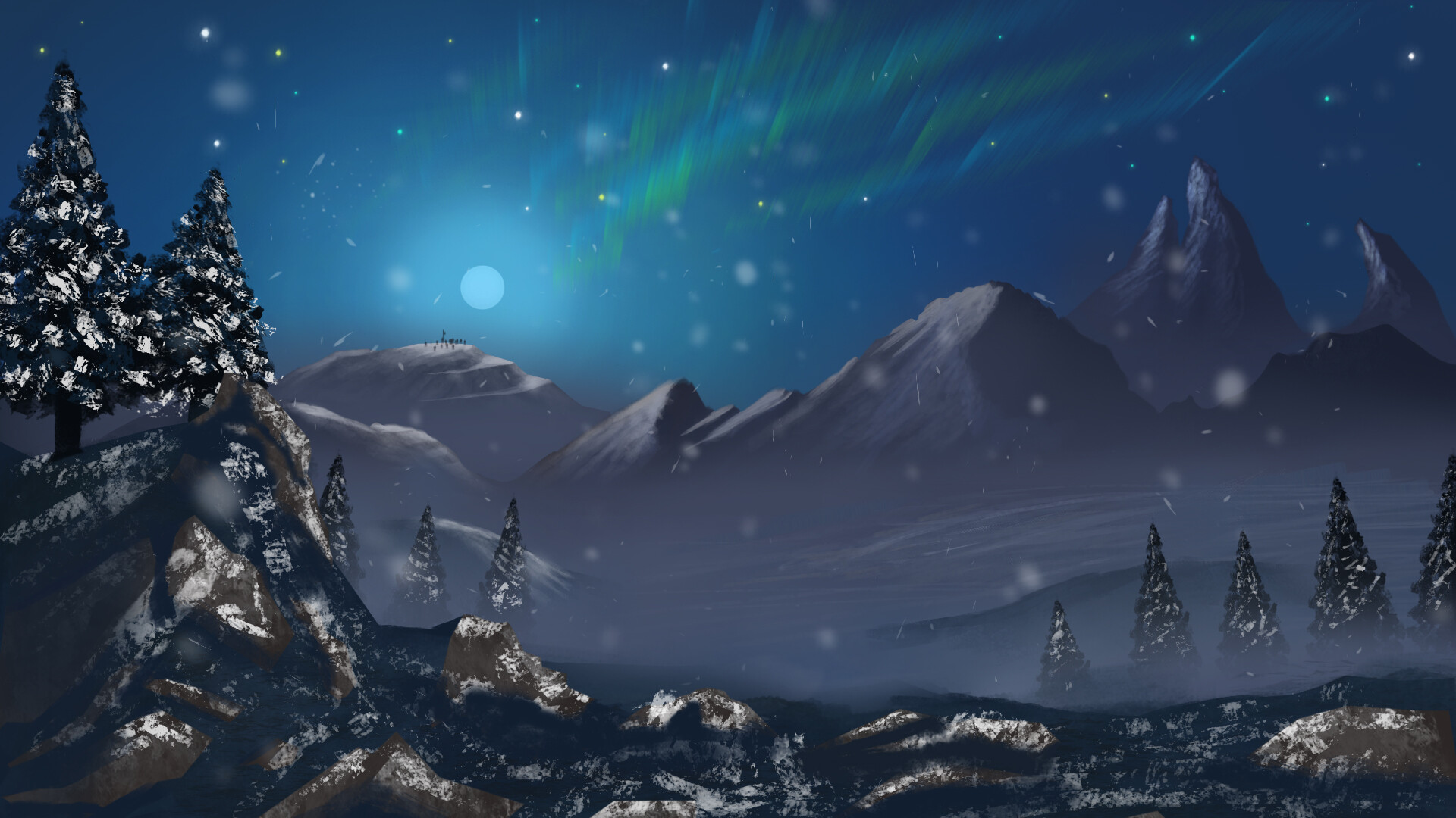 ArtStation - Snow mountains