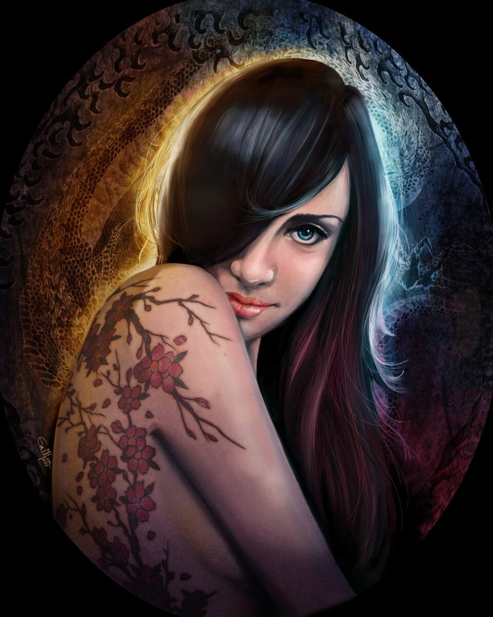 How to Paint Tattoos On Your Digital Painting Portraits - YouTube
