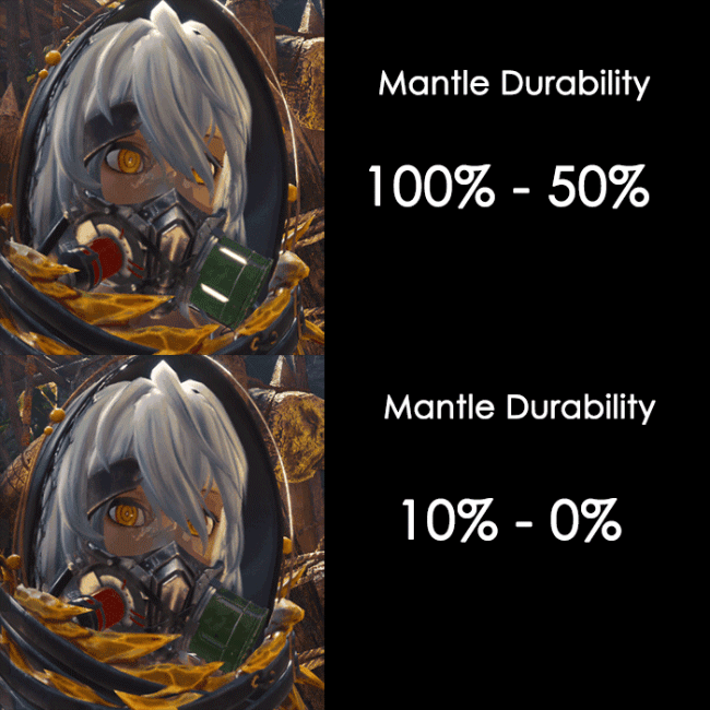 Mantles deteriorate over time during use. I show this deterioration using 4 stages of light breathing. As the mantle gets weaker, it flashes faster.