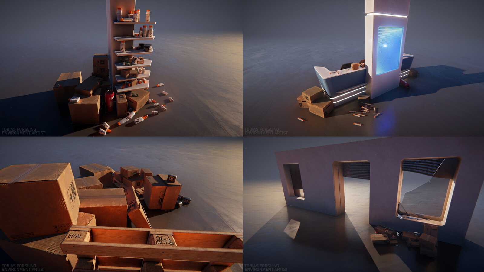 The collected dioramas from the scene
I shelved this project before completing it, which I talk more about here - https://tinyurl.com/APBlogPost