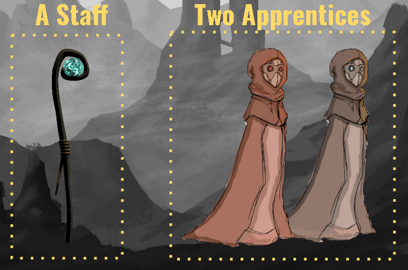 Concept art of Staff And Wizards.