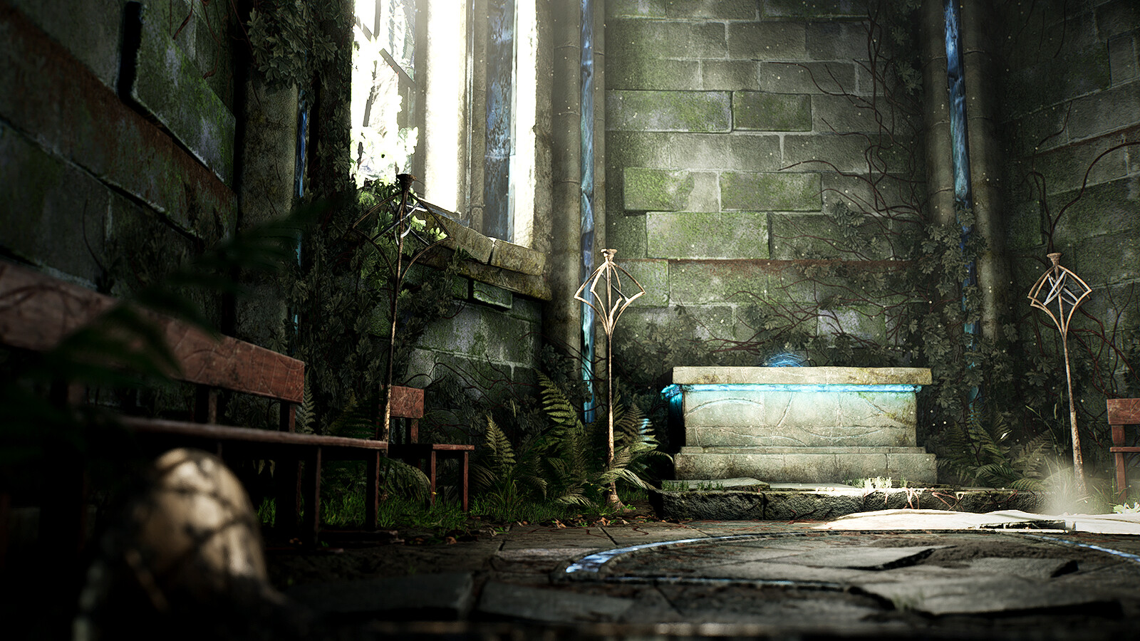 02 - Benches and Chairs were modelled with the same Houdini asset to practice some basic procedural modelling.