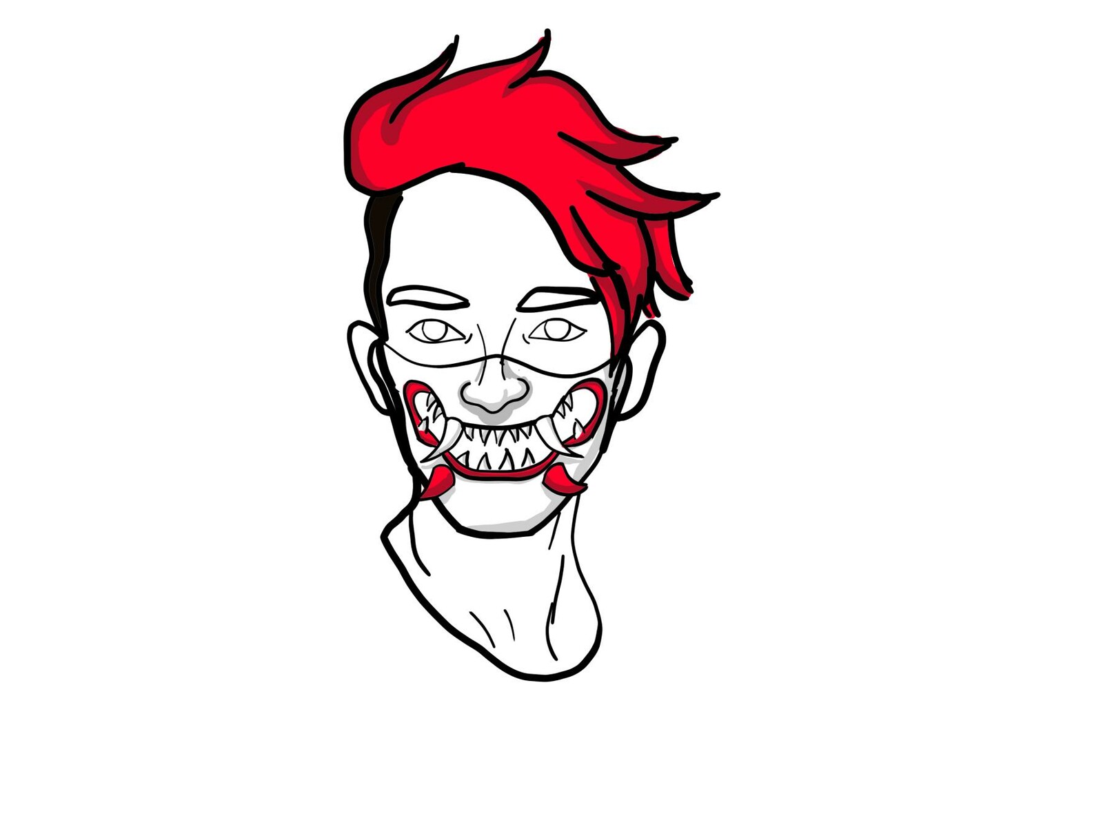 Artstation Half Hennya Oni Mask Drawing Logo Rowan Slob Artstation Half Hennya Oni Mask Drawing Logo Rowan Slob