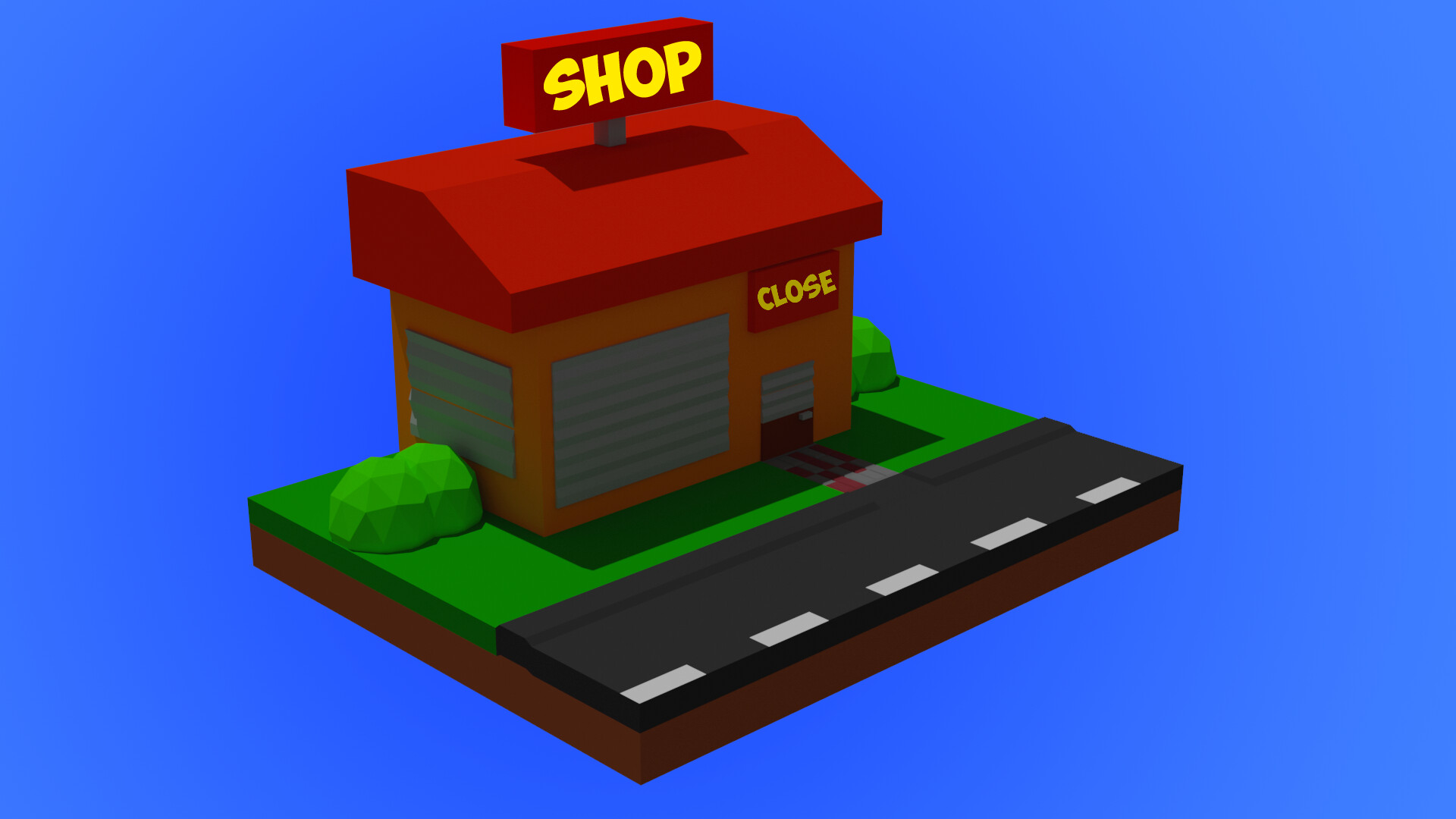 ArtStation - low poly shop|low-poly shop| low poly market | low-poly market