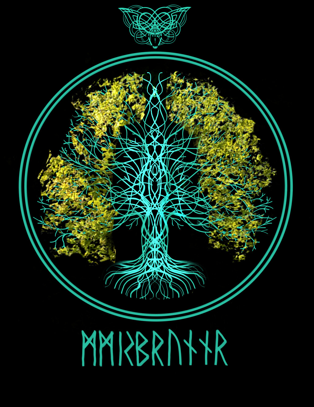 According to the Norse mythology, the Mímisbrunnr is the well of Mimir, the wisest of the gods of the tribe Aesir who was also believed to be a water spirit.  A story has it that Odin had once given one of his eyes to the well in order to drink from it.