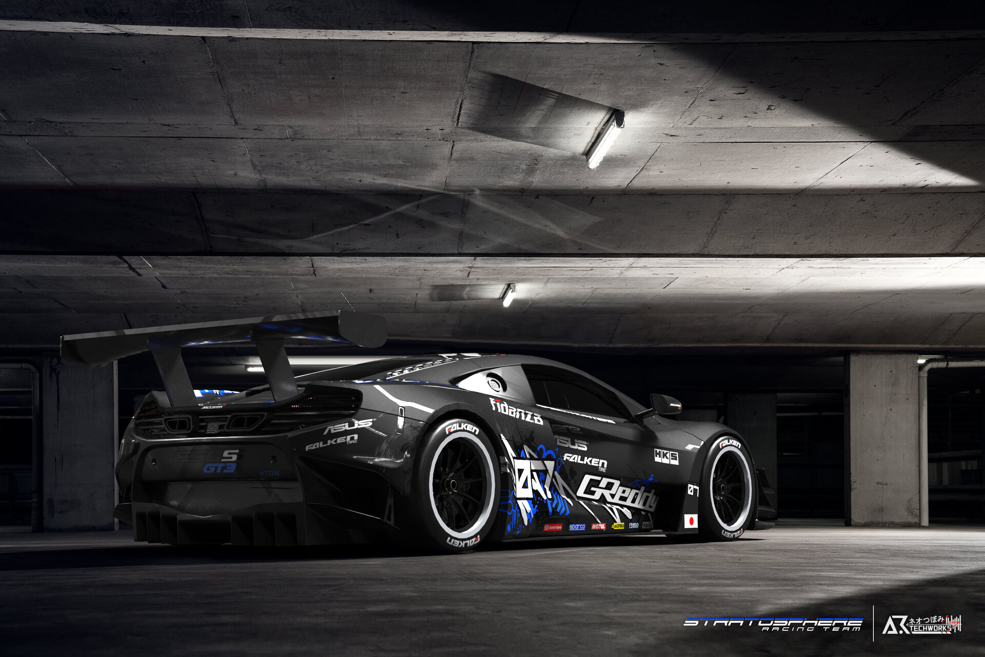Download Artstation Fictional Stratosphere Racing Team Livery Arif Rahman PSD Mockup Templates