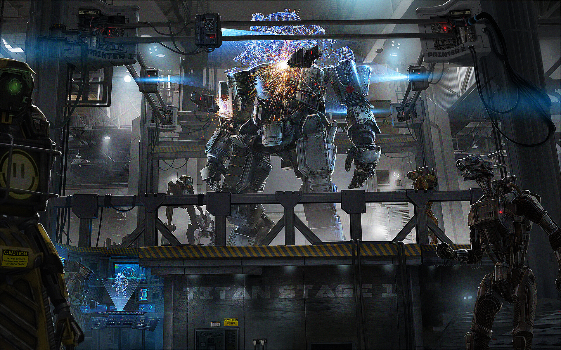 3D printing Titan bots for Titanfall 2, Scribble Pad Studios.