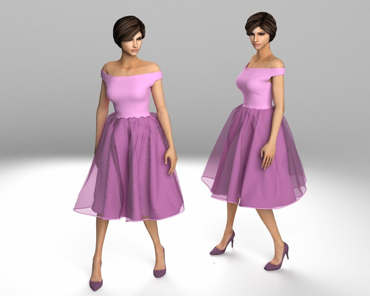 Tulle skirt shop outfit 3d