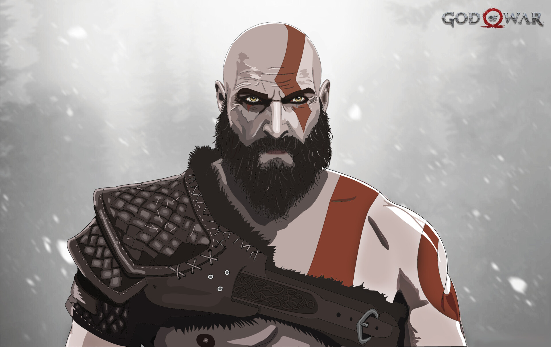 Artstation Kratos God Of War 4 Vector Speed Paiting Frank Adrien
