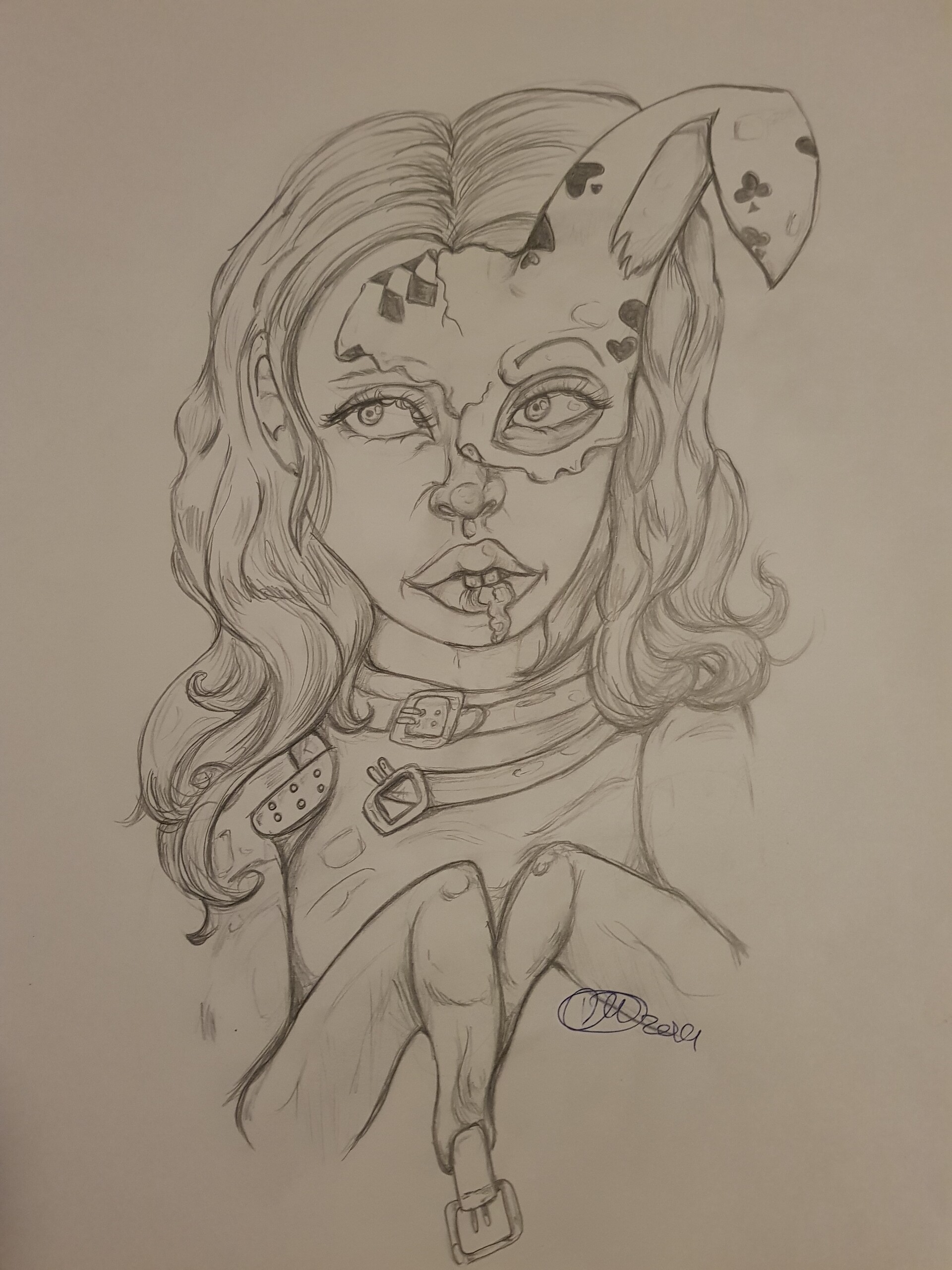 Artstation White Rabbit Pencil Drawing Glacial Phoenix