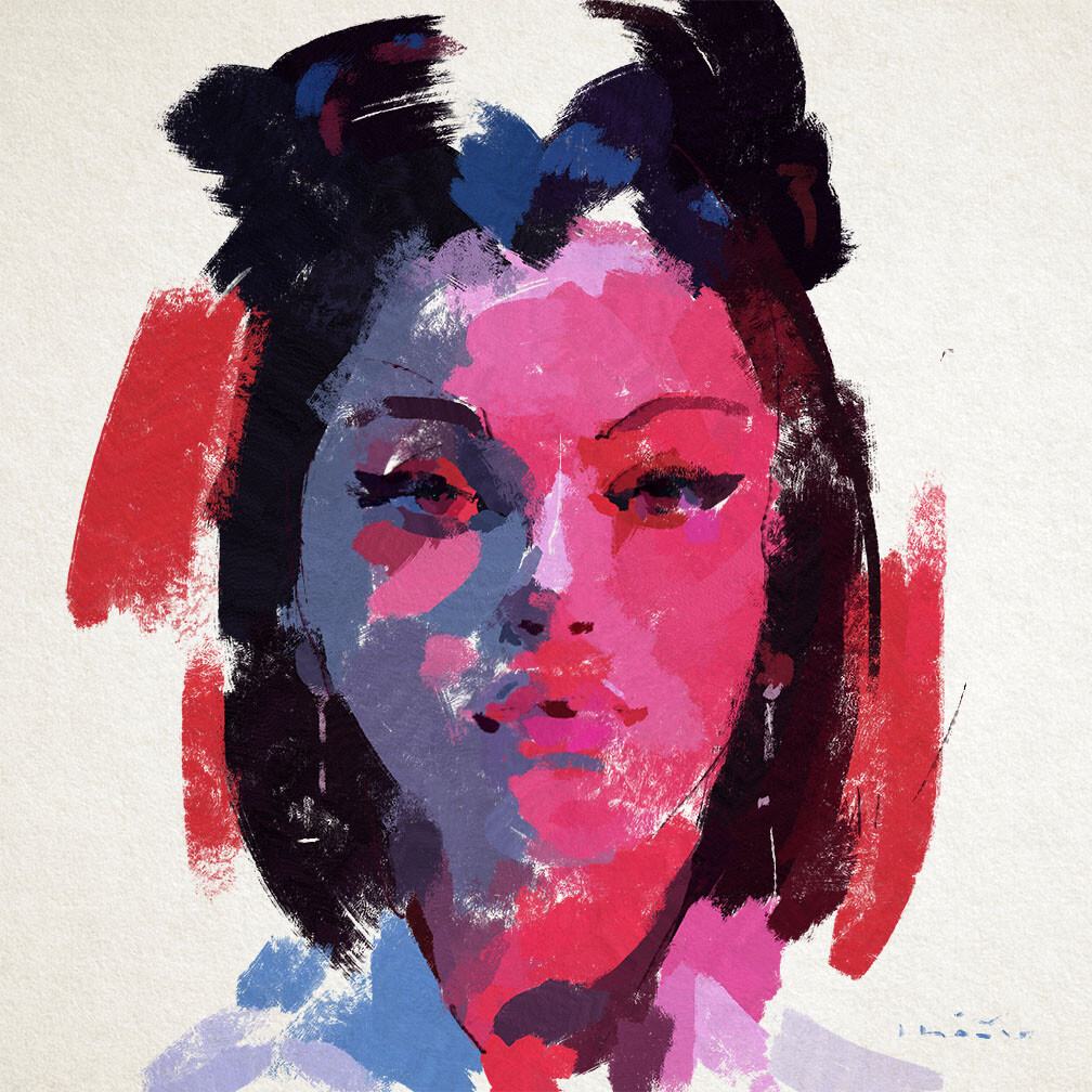 Red and deals blue painting