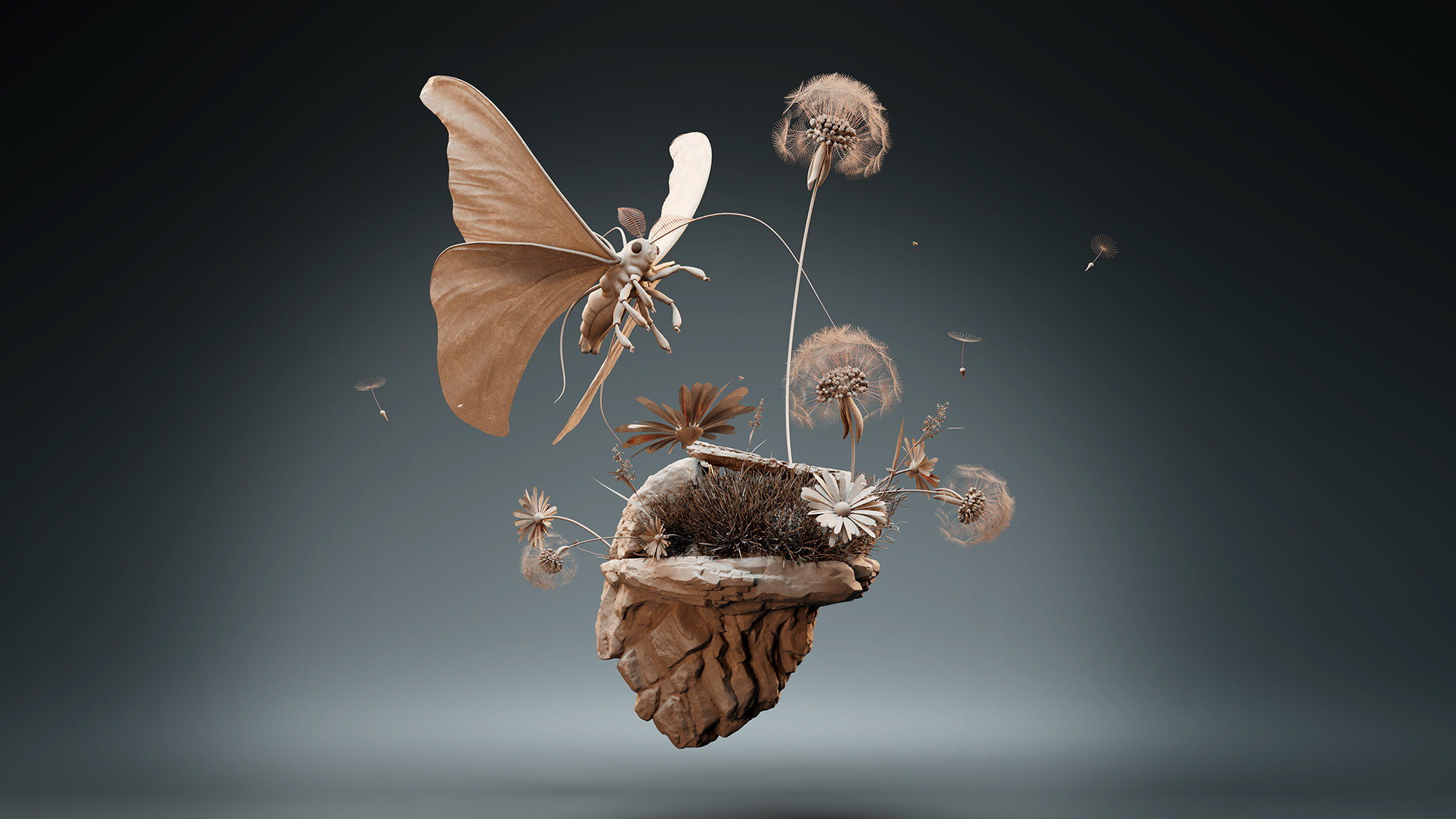 Concept expanded upon using a diorama to show feeding through the proboscis.