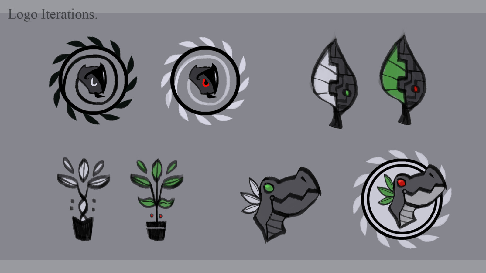 Concept art for a logo. None of these made it.