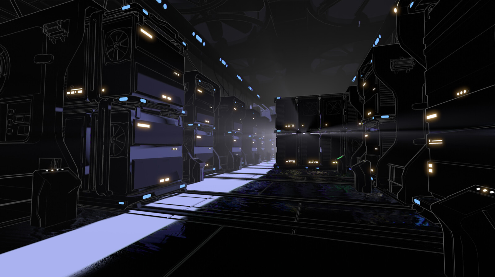 Server room with some murderous servers (dexterity focused part of the game)