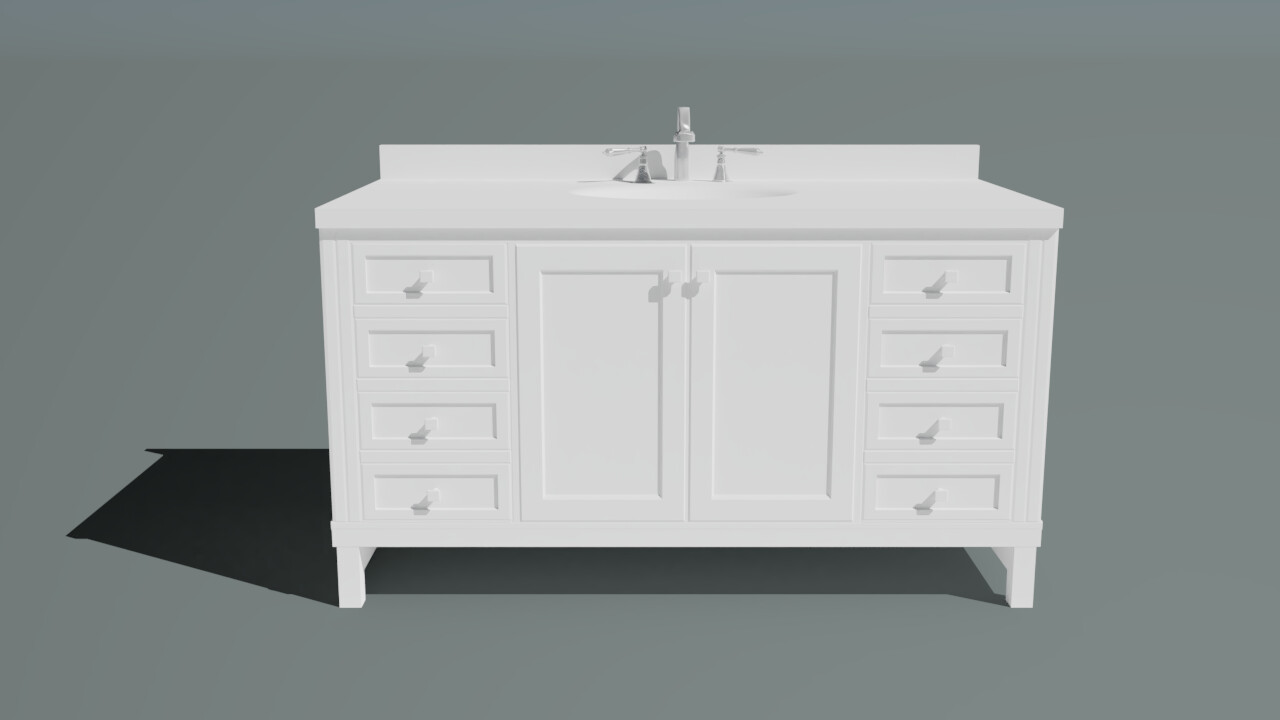 3d Chicago Bathroom Table Model And Render Result