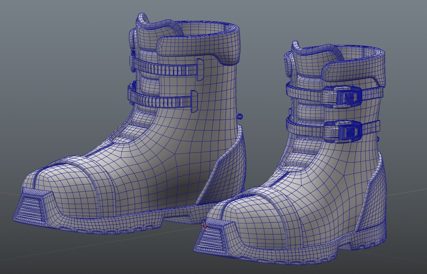 Boots modeled really fast completely in poly-modeling package (Blender)