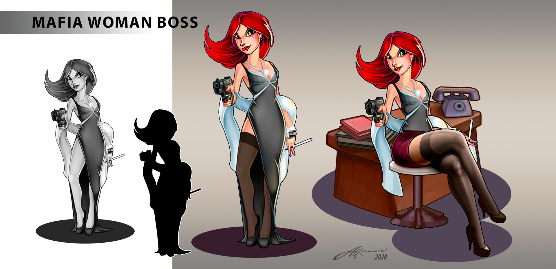 ArtStation - The female mafia boss character for the mobile game Mafia on iOS/Android.