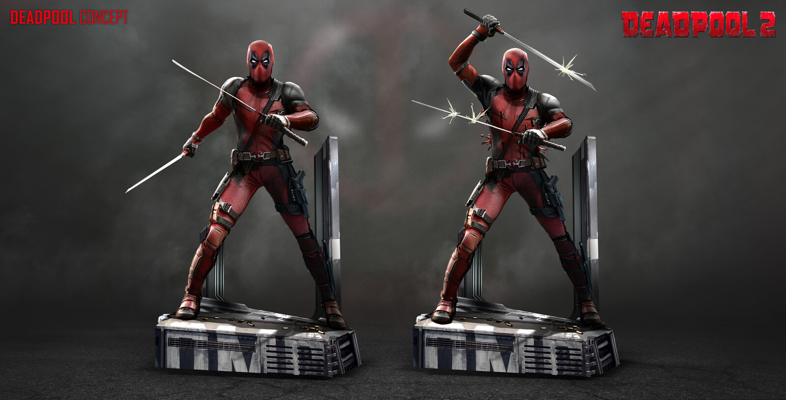 Unused Deadpool 2 statue concepts
