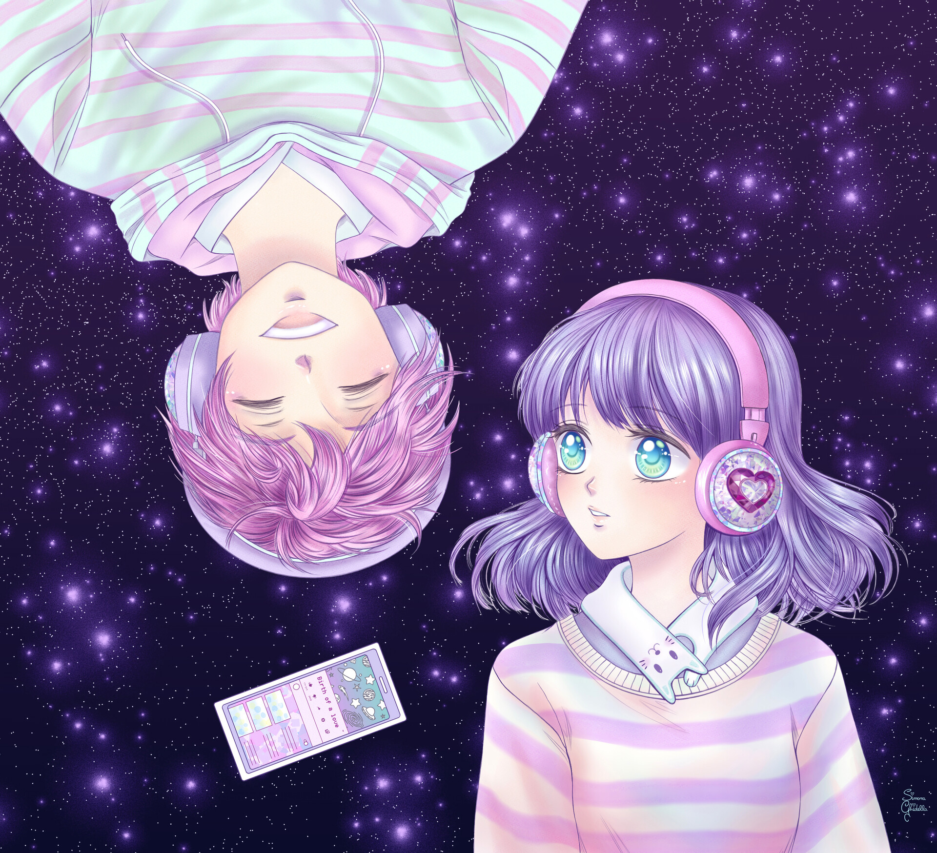 Simona Ghidella Aesthetic Music Dream Vaporwave, music, blue, style, purple, yellow, sunset, background. simona ghidella aesthetic music dream