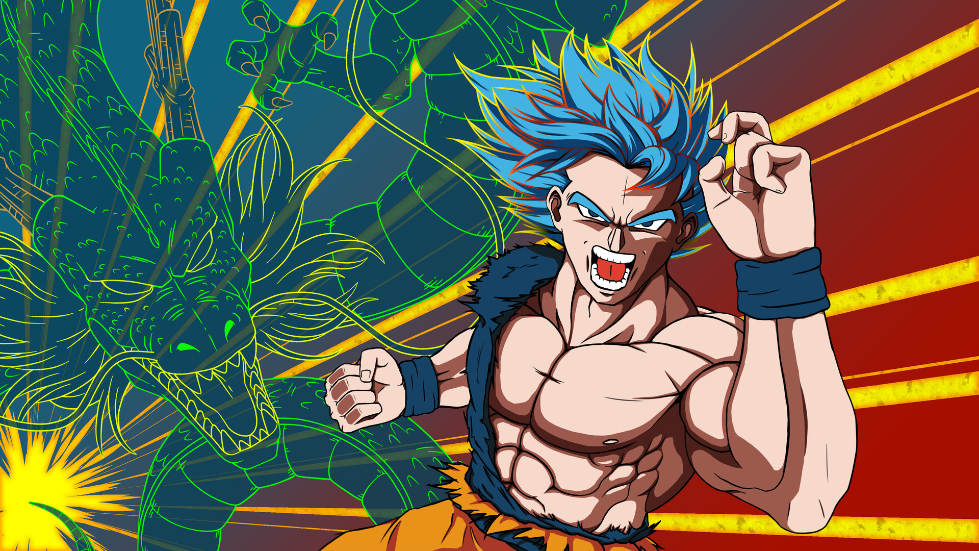 Artstation Dragon God Fist Goku Lazarus N
