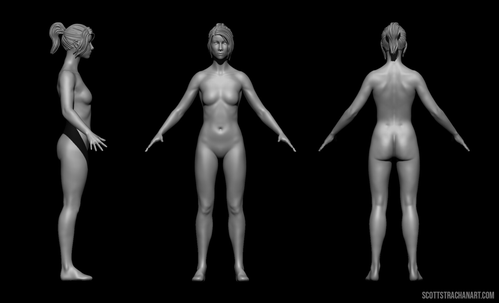 Female Game Ready Character WIP Stage 1
