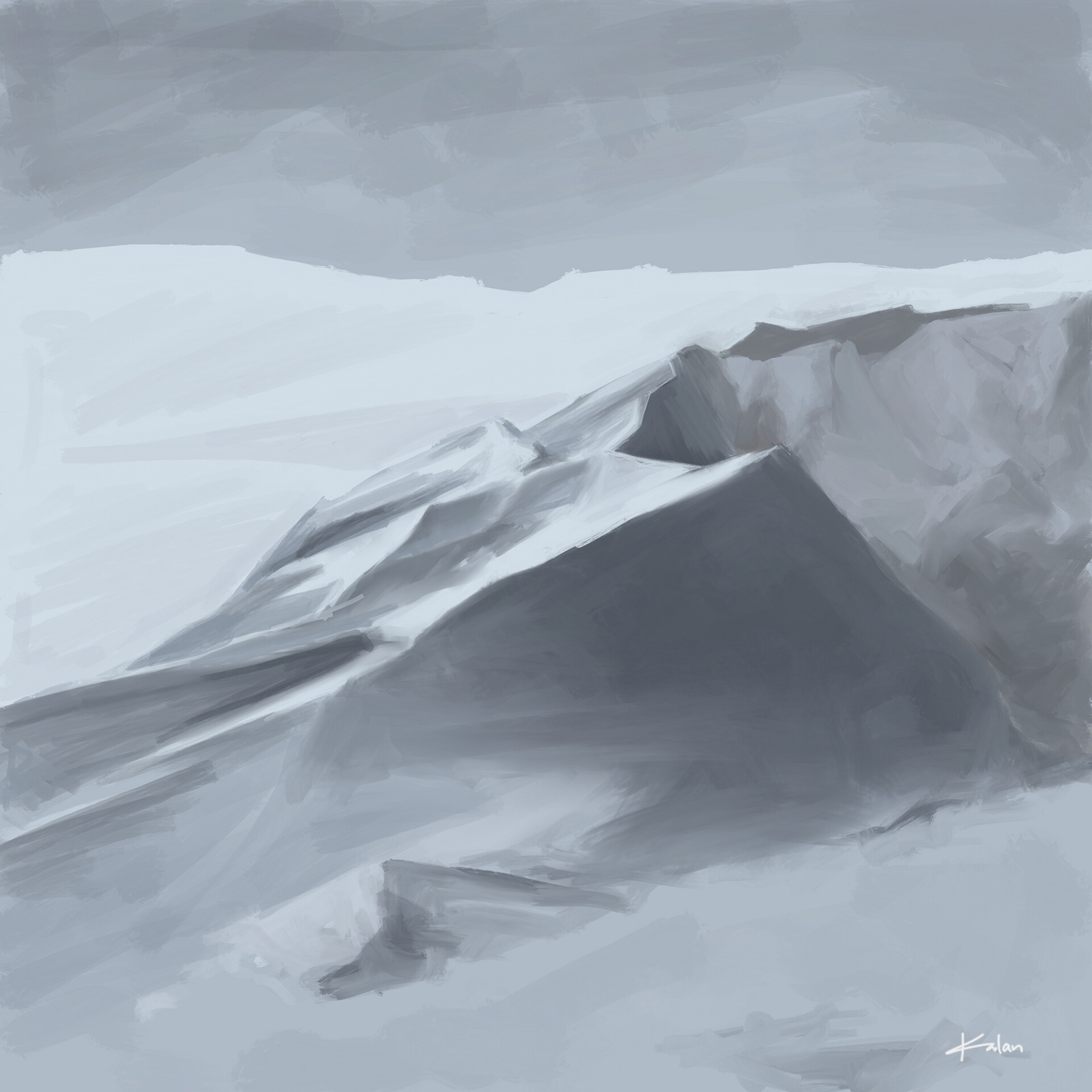 Artstation Snow Drift Mountain Study 3