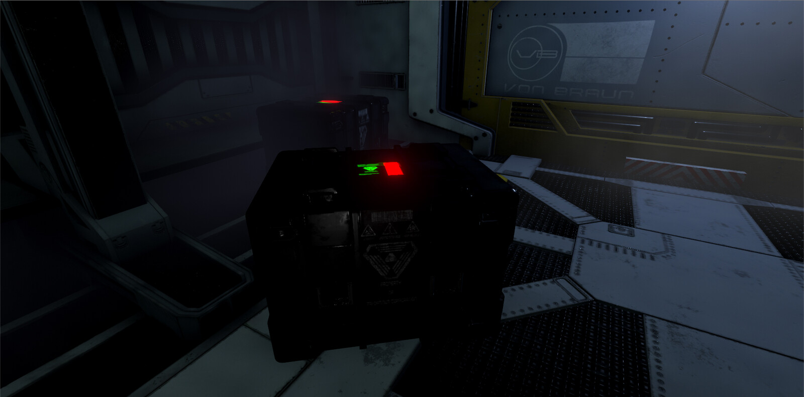 Close up of the crate in Unity.