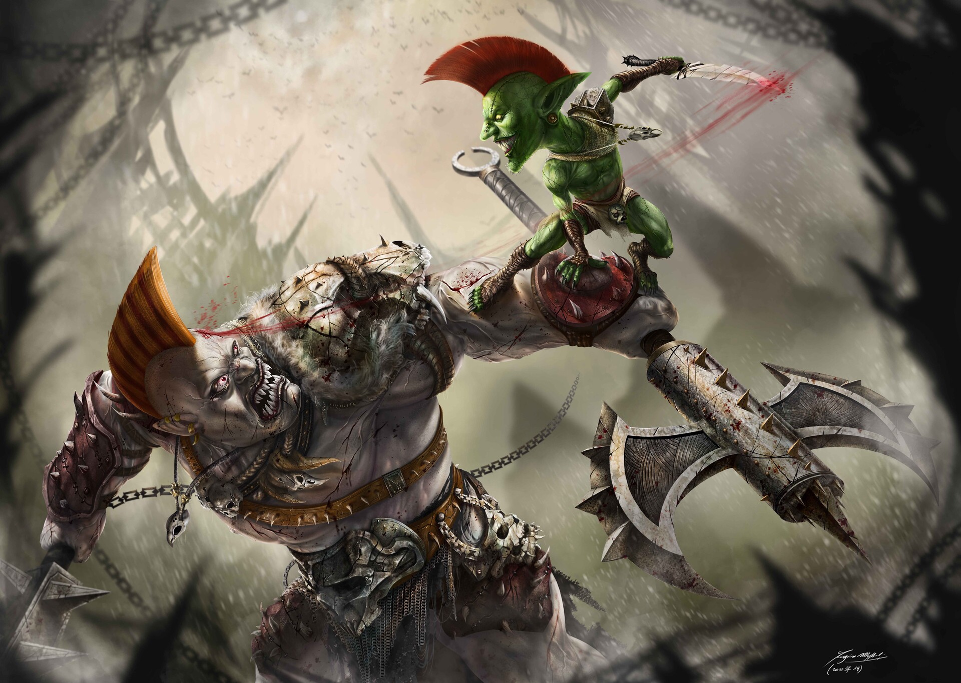 ArtStation Ogre VS Goblin