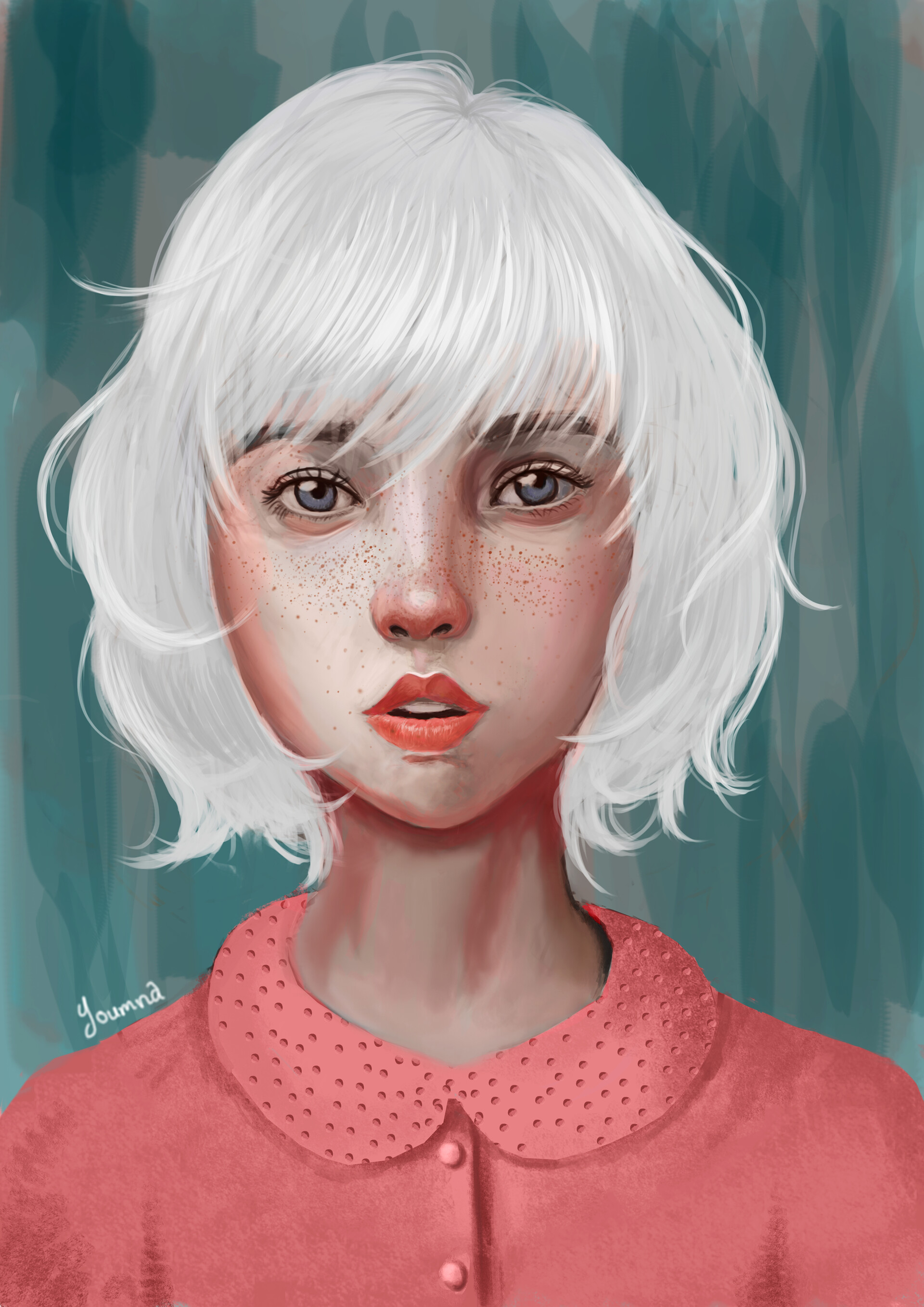 ArtStation - White hair girl